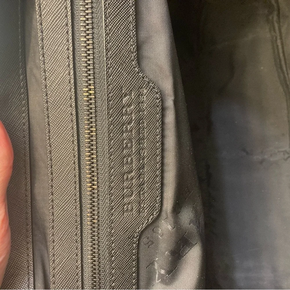 Burberry Black nylon & leather laptop briefcase Messenger Bag